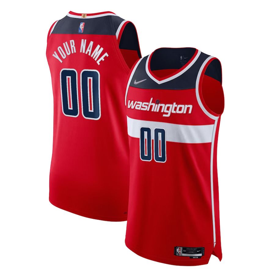 Men Washington Wizards Nike Red Diamond Swingman Authentic Custom NBA Jersey